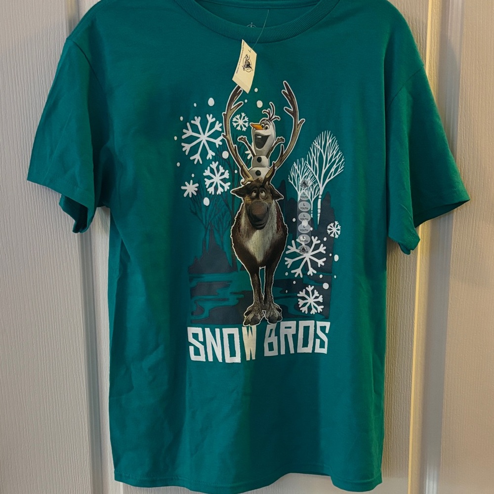 Disney Frozen Snow Bros Kids Teal Shirt NWT